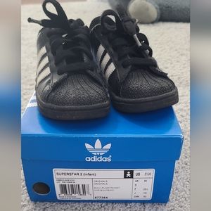 Adidas Originals  Superstar II toddler USA 1 1/2 black and white